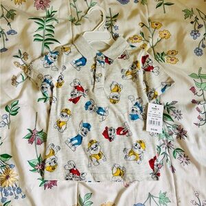 Jumping beans baby boys Heather Oatmeal paw patrol polo 18m